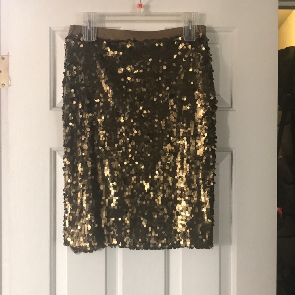 Gold sequin skirt